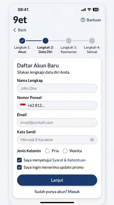 Panduan Lengkap Buat Akun Baru 9et di Android