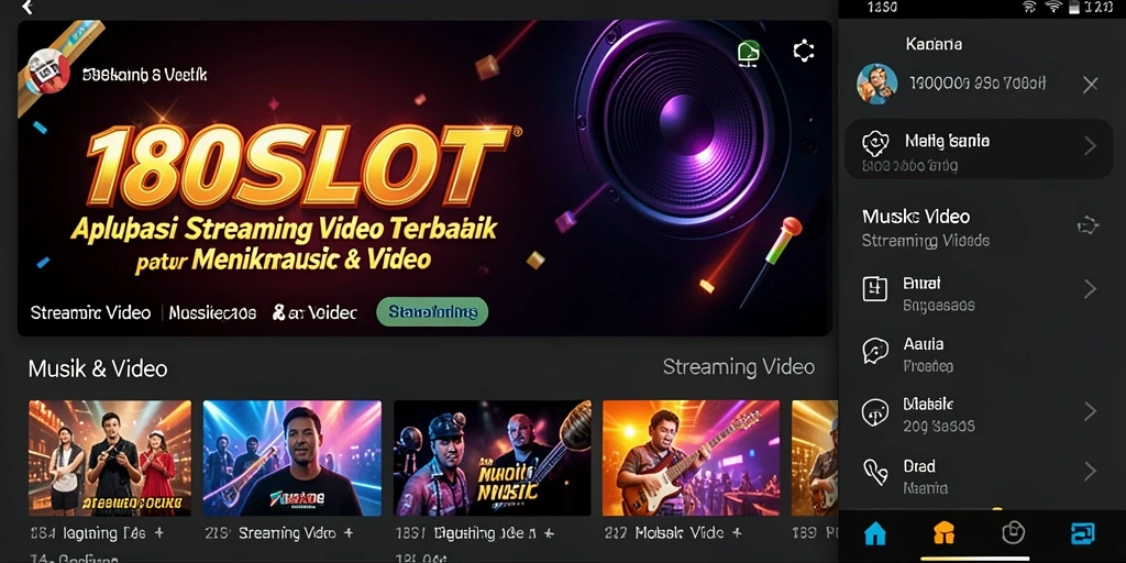 Tampilan antarmuka 180SLOT dengan fitur Streaming Video yang menarik