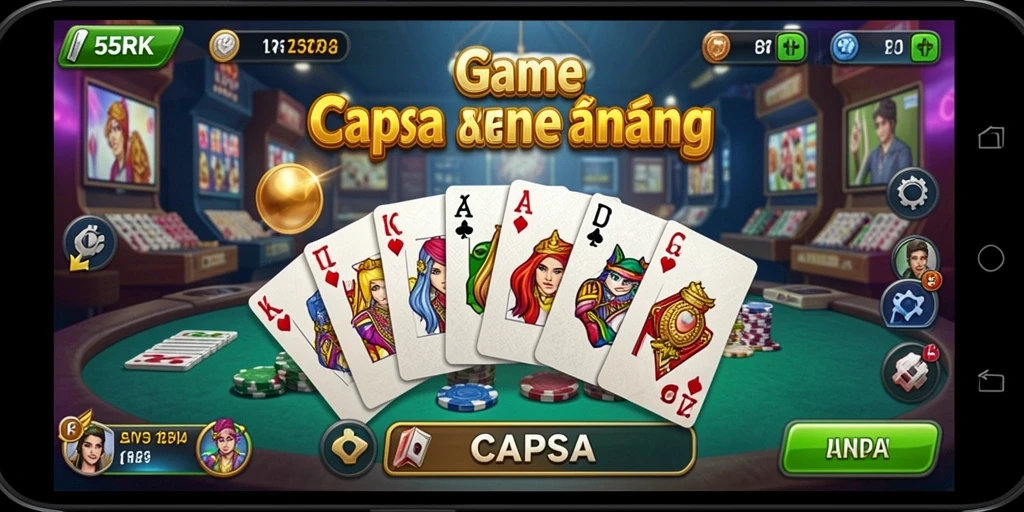 Antarmuka permainan Capsa 55RK yang menarik dan interaktif.