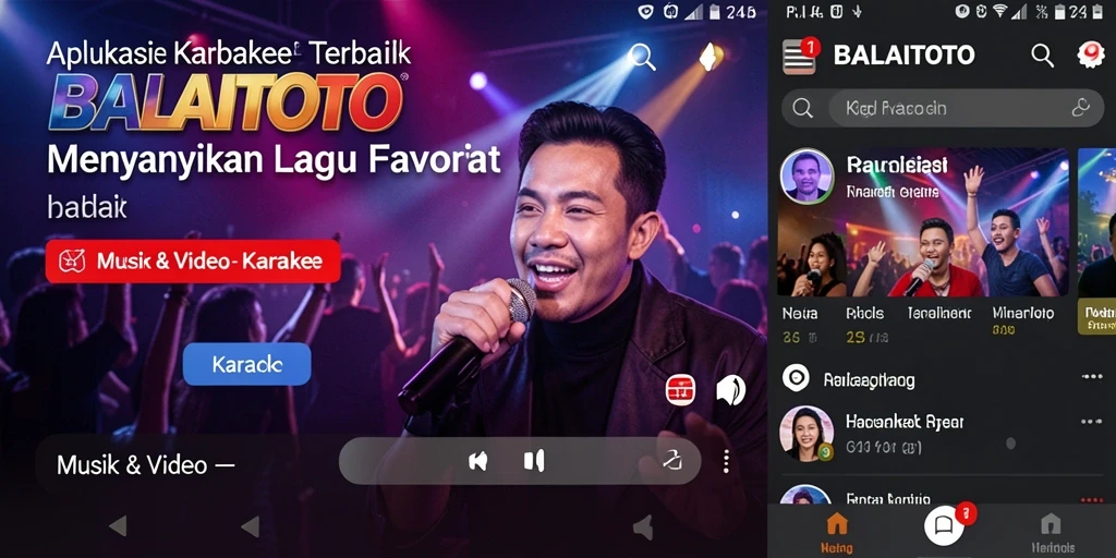Screenshot utama BALAITOTO yang menunjukkan antarmuka intuitif untuk karaoke.