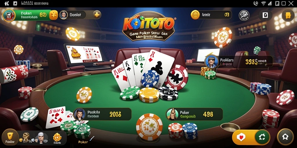 Antarmuka menarik dari game Poker KOITOTO yang menampilkan aksi permainan.