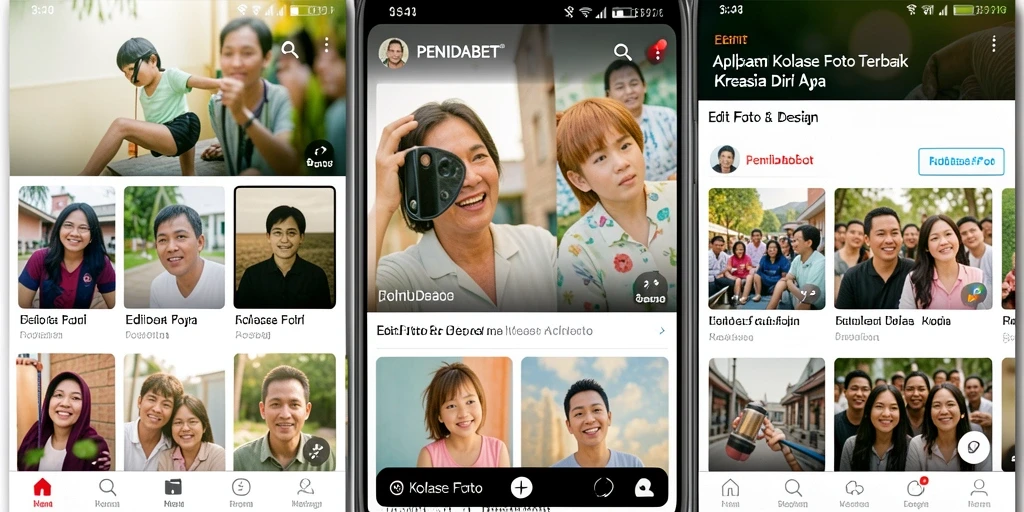 Tampilan antarmuka pengguna aplikasi Kolase Foto yang menarik.