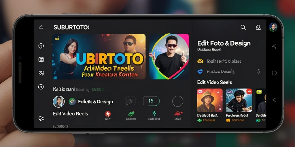 Antarmuka SUBURTOTO untuk Edit Video Reels yang menarik dan mudah digunakan.
