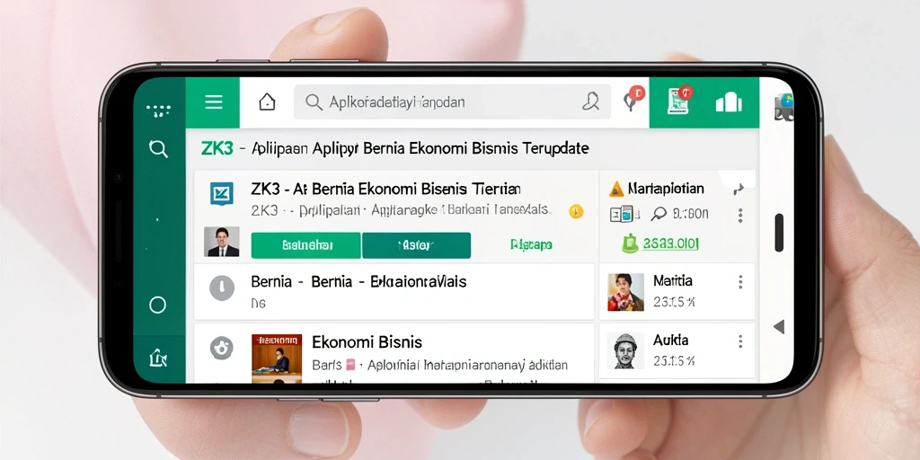 Antarmuka aplikasi ZK3 menampilkan berita ekonomi terkini dengan jelas.